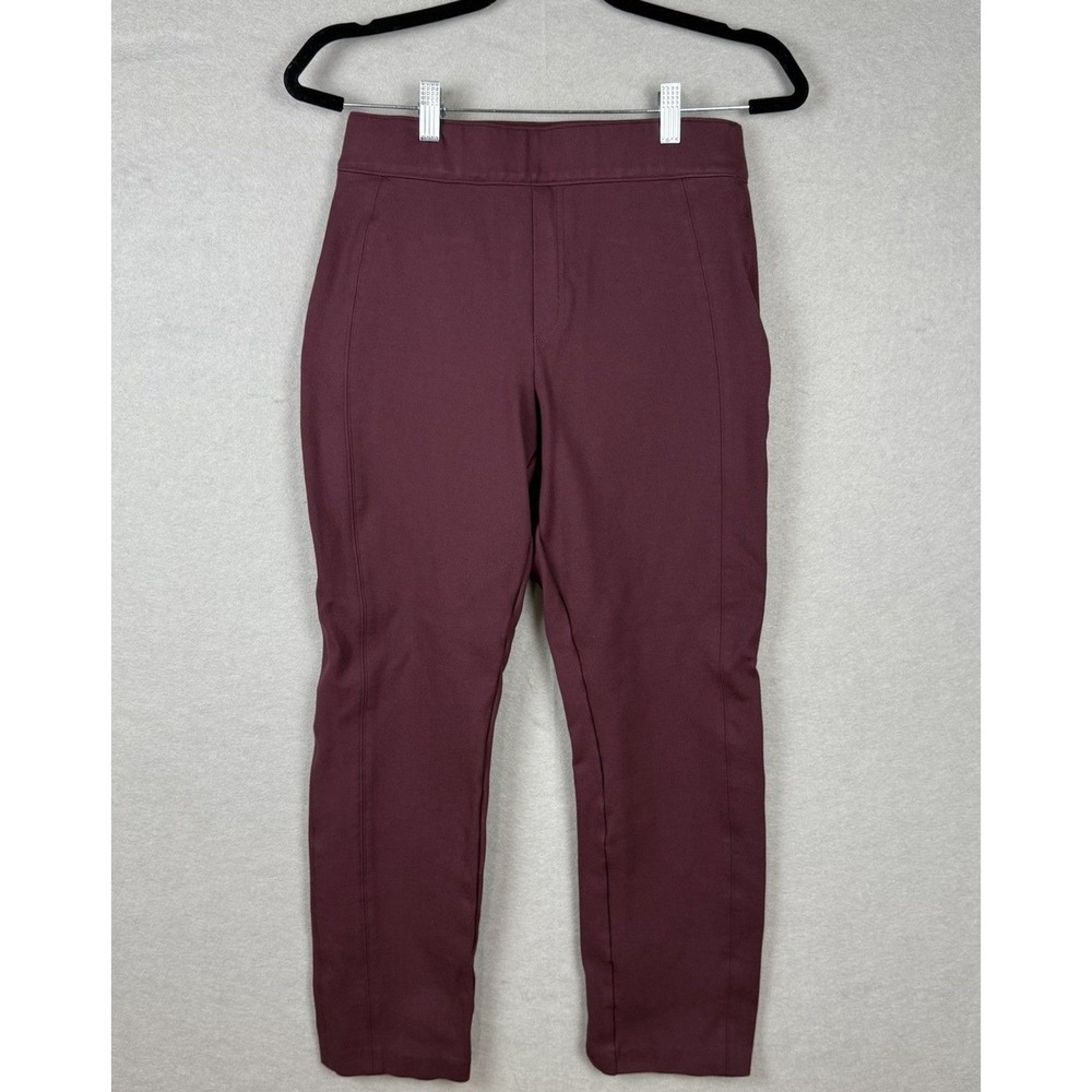 Spanx Slim Straight‎ High Rise Pants Women's Size M Burgundy